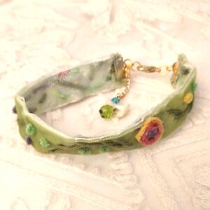 Embroidered Velvet Bracelet